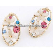 Elegant Opal Circle Flower Stud Earrings Fashion Jewelry11051393